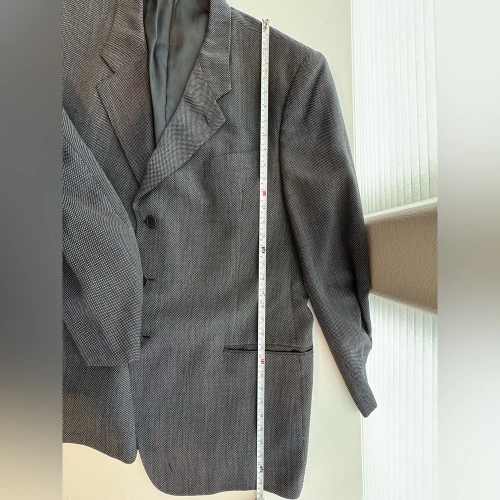 Giorgio Armani Collezioni Wool Blazer Neiman Marcus Gray Houndstooth